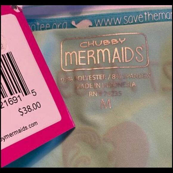 NWT CHUBBY MERMAID JUNIOR  STRIPED BLUE/WHITE TOP - Picture 8 of 10